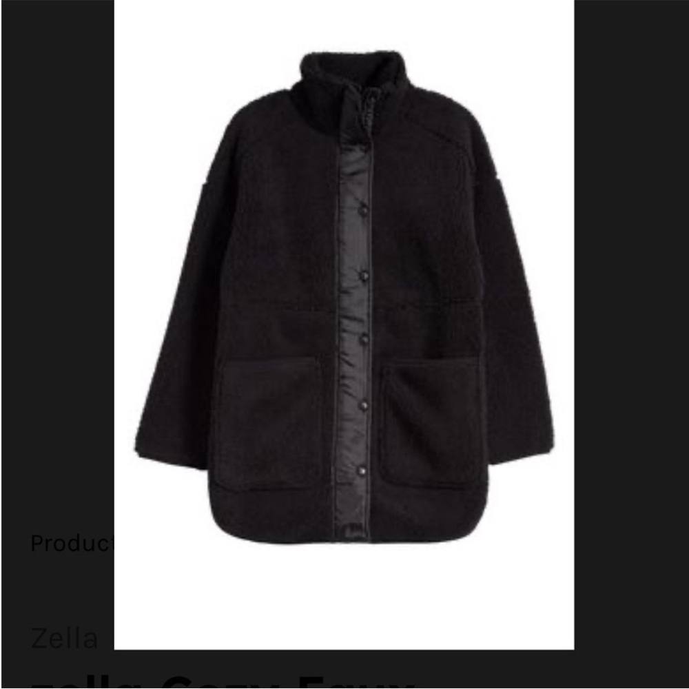 Zella Black Teddy Jacket with Pockets